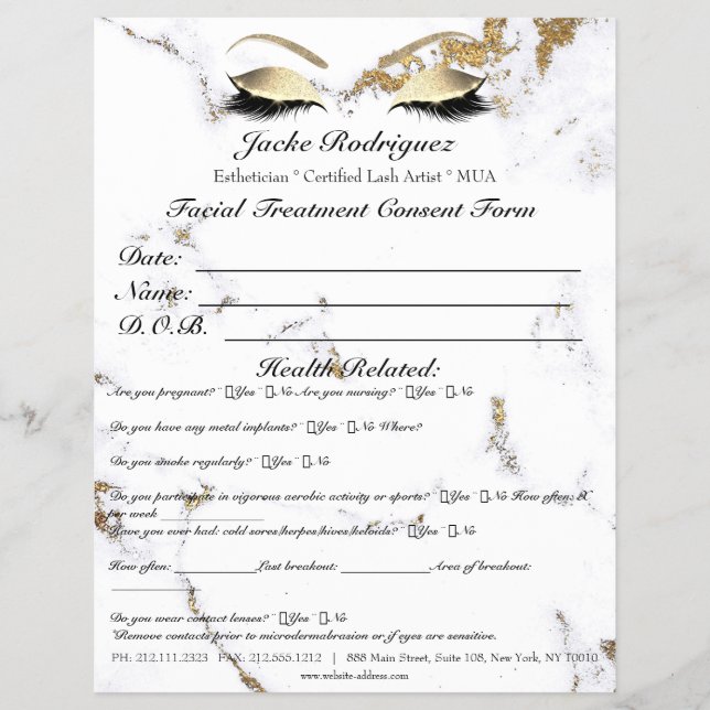 Facial Treatment Consent Form Marble Part 1a Flyer (Front)