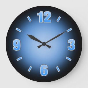 Facile à lire Grand bleu nombre Fade Wall Horloge