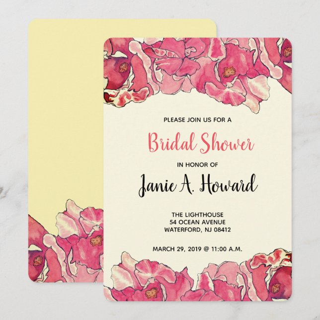 Facile Floral Event Invitation Modèle (Devant / Derrière)