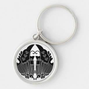 Facing ageha butterflies keychain