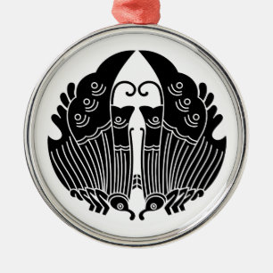 Facing ageha butterflies metal ornament