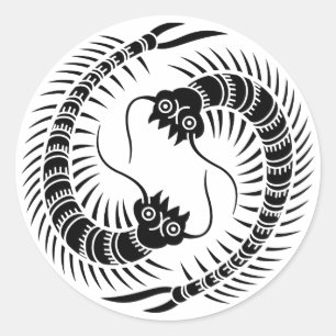 Facing Centipedes circle Classic Round Sticker