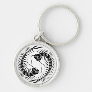 Facing Centipedes circle Keychain