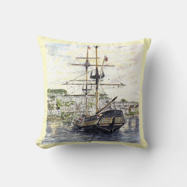 'Facing Fowey' Pillow (Front)