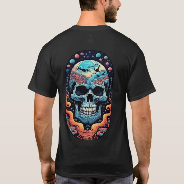 Facing It With a Smile Colourful Skull T-Shirt (Back)