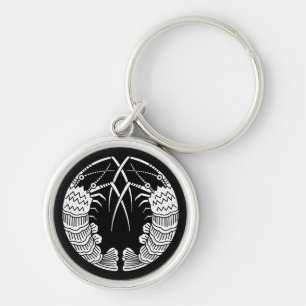 Facing spiny lobsters keychain