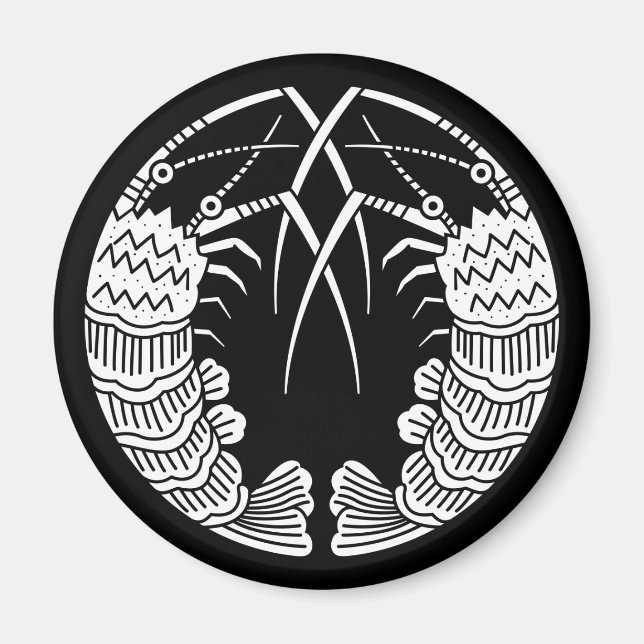Facing spiny lobsters magnet (Front)