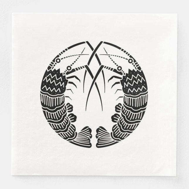Facing spiny lobsters Napkins (Front)