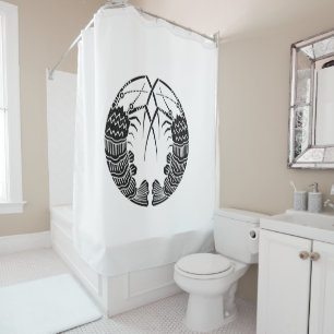 Facing spiny lobsters Shower Curtains