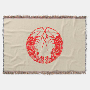 Facing spiny lobsters throw blanket