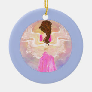 "Facing The Sun" Angel Art Ceramic Ornament
