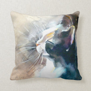 "Facing the Sun" Cat Print Throw Pillow