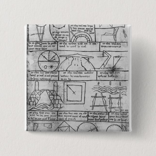 Facsimile copy of Geometrical figures 2 Inch Square Button (Front)