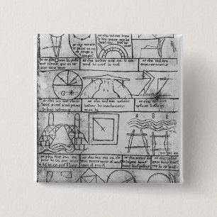 Facsimile copy of Geometrical figures 2 Inch Square Button