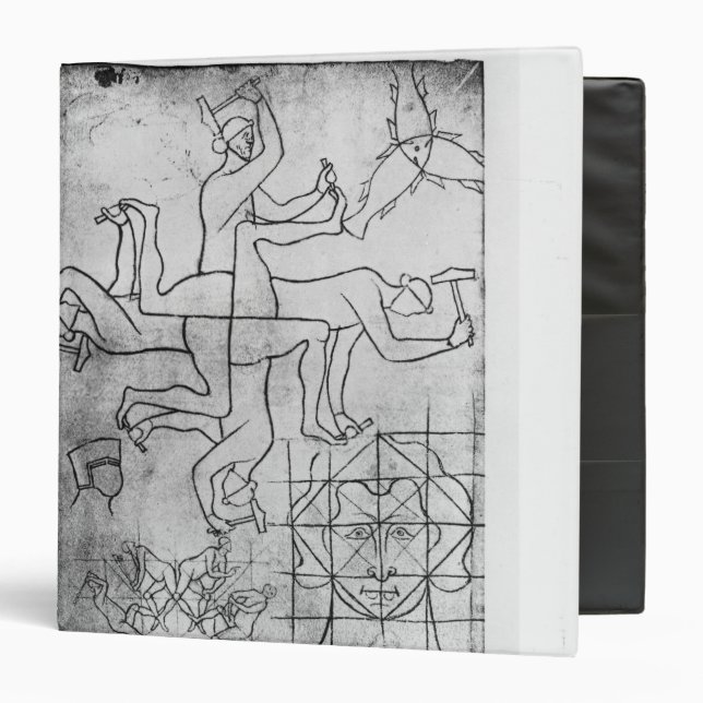 Facsimile copy of Ms Fr Studies of men Binder (Front/Inside)