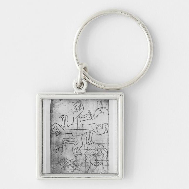 Facsimile copy of Ms Fr Studies of men Keychain (Front)