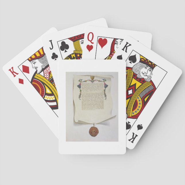 Facsimile edition of the Magna Carta, first publis Playing Cards (Back)