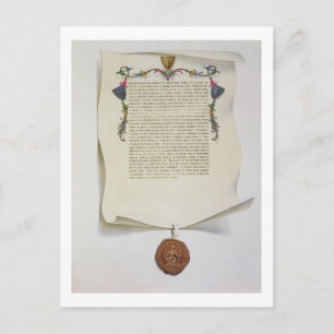 Facsimile edition of the Magna Carta, first publis Postcard
