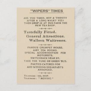 Facsimile Extract from the Wipers Times 1916 Postcard