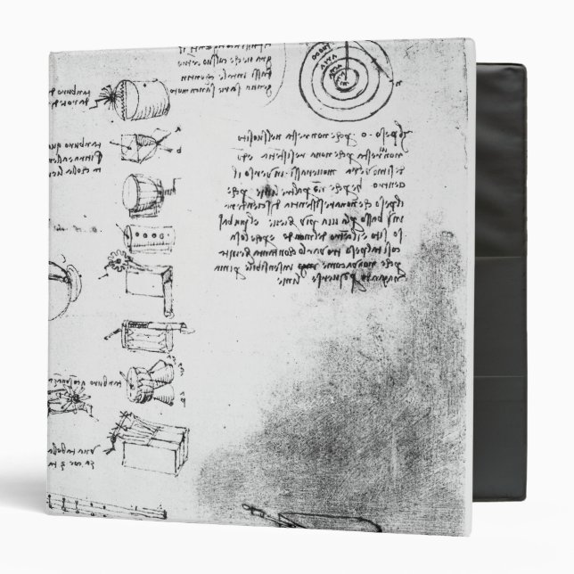 Facsimile of a page from the Codex Arundel Binder (Front/Inside)