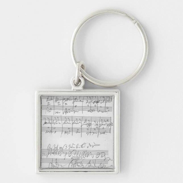 Facsimile of a page of music keychain (Front)