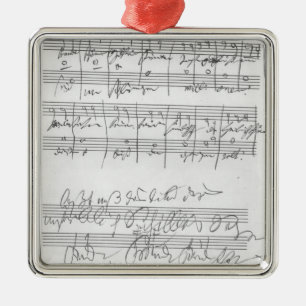 Facsimile of a page of music metal ornament