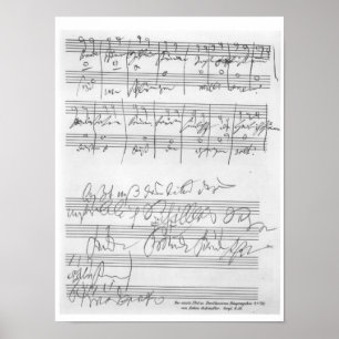 Facsimile of a page of music poster