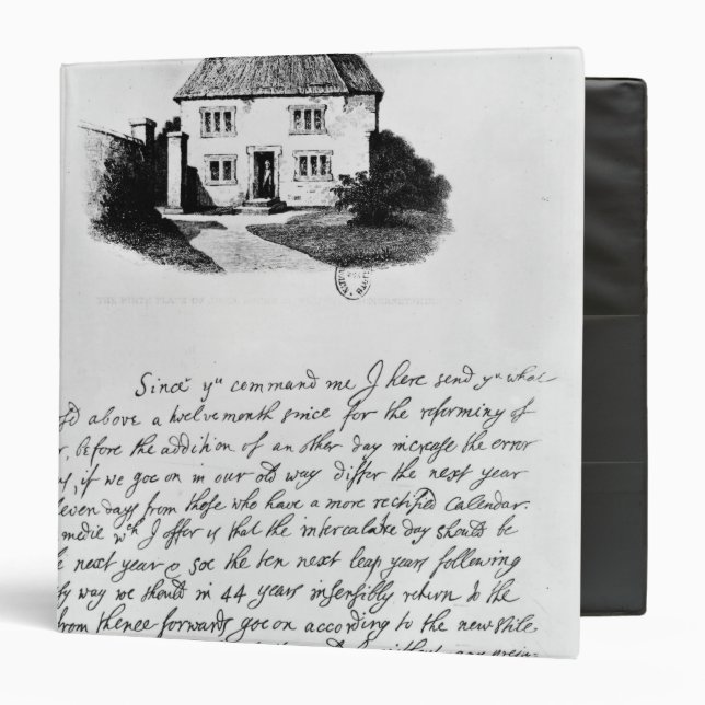 Facsimile of letter illustrating  house in binder (Front/Inside)