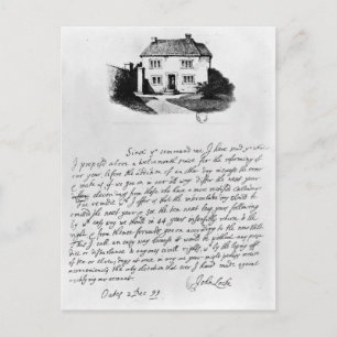 Facsimile of letter illustrating  house in postcard