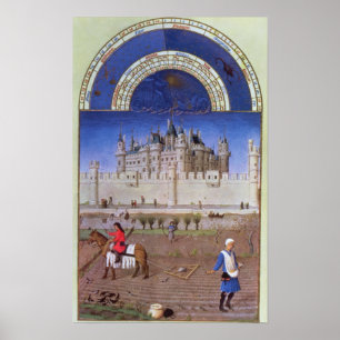 Facsimile of October: sowing the winter grain Poster
