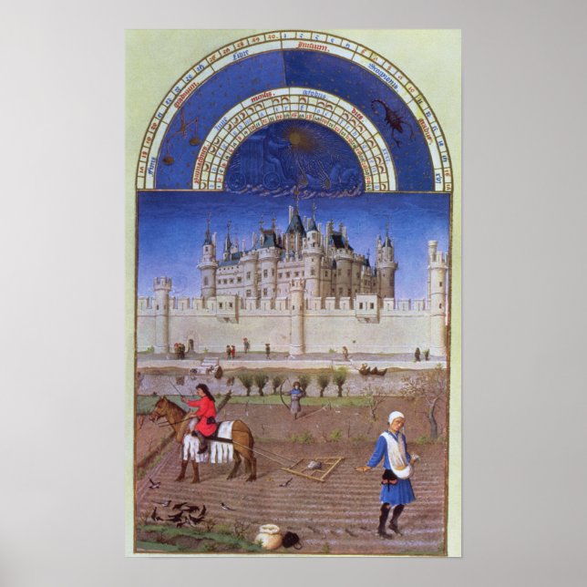 Facsimile of October: sowing the winter grain Poster (Front)