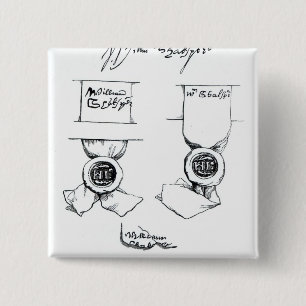 Facsimiles of William Shakespeare's signature 2 Inch Square Button