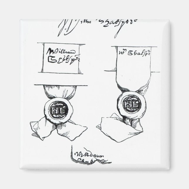 Facsimiles of William Shakespeare's signature Magnet (Front)