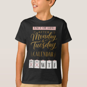 Fact Of Life Calendar Says What On Earth Humour T-Shirt