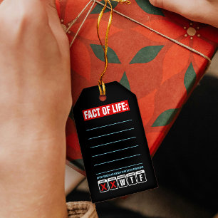 Fact of Life Calendar Says WTF Humour Gift Tags