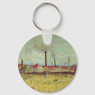 Factories at Asnieres by Vincent van Gogh Keychain