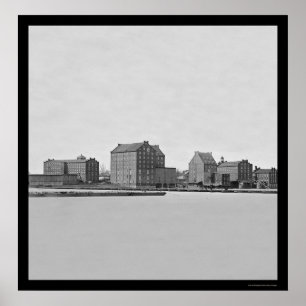 Factories on the James River in Richmond, VA 1865 Poster
