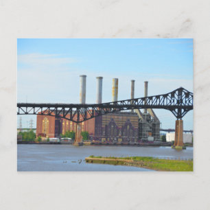 Factory Behind the Bridge Postcard