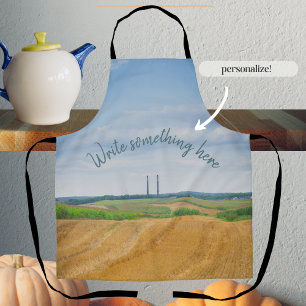 Factory chimneys with yellow field customizable apron