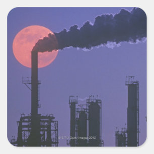 Factory Smokestacks Square Sticker