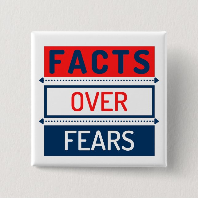  Facts Over Fears 2 Inch Square Button (Front)