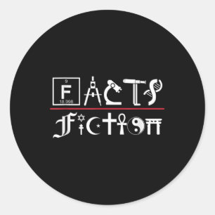 Facts Over Fiction Atheist Studies Classic Round Sticker