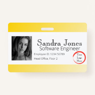 Fade Bright Yellow ID Card (Horizontal) Badge