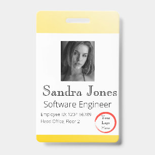 Fade Bright Yellow ID Card (Vertical/Portrait) Badge