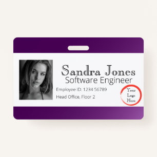 Fade Dark Purple ID Card (Horizontal) Badge
