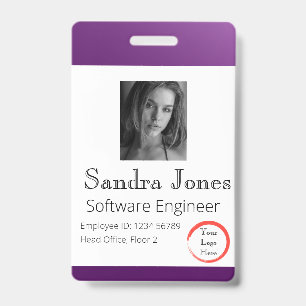 Fade Dark Purple ID Card (Vertical/Portrait) Badge