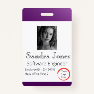Fade Dark Purple ID Card (Vertical/Portrait) Badge