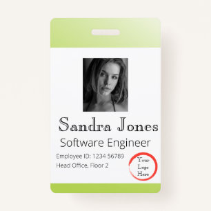 Fade Lime Green ID Card (Vertical/Portrait) Badge