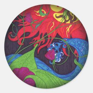 Fade to Black Round Stickers