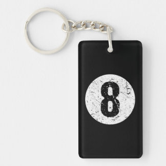 Faded 8 Ball Billiards Player Keychain